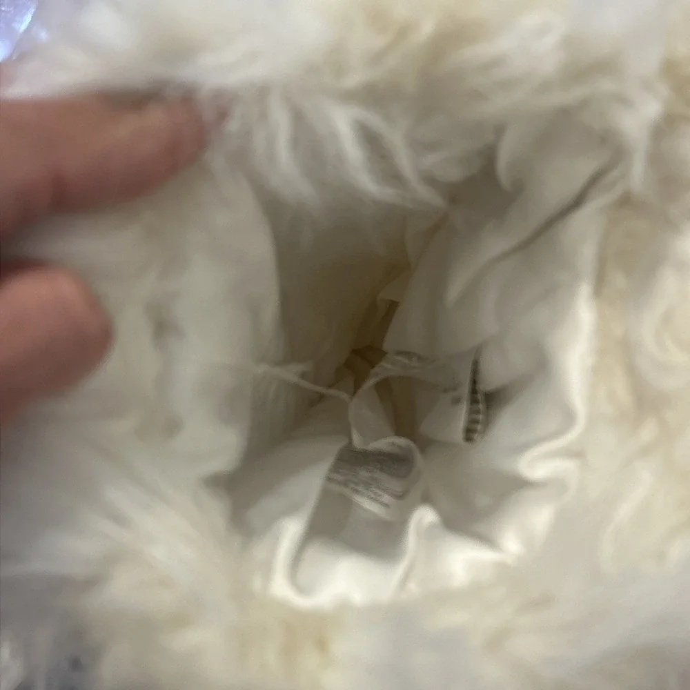 Pair‎ - 2 Nicole Miller Home Christmas Stocking White Faux Fur Designer Luxury